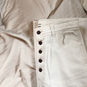 Reformation White Wide-Leg Jeans